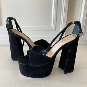 NWOT Schutz Free People Aryia Black Suede Platforms Sz 10